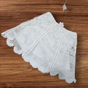 Cinq A Sept White Crochet Mini Skirt NWT